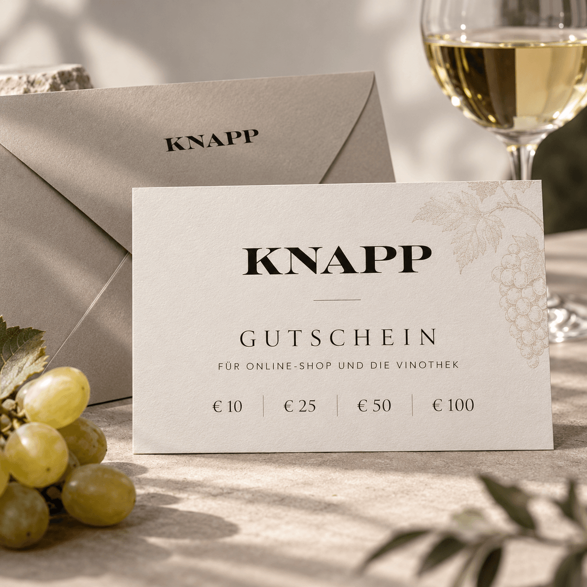 Gutschein für Online-Shop und die Vinothek